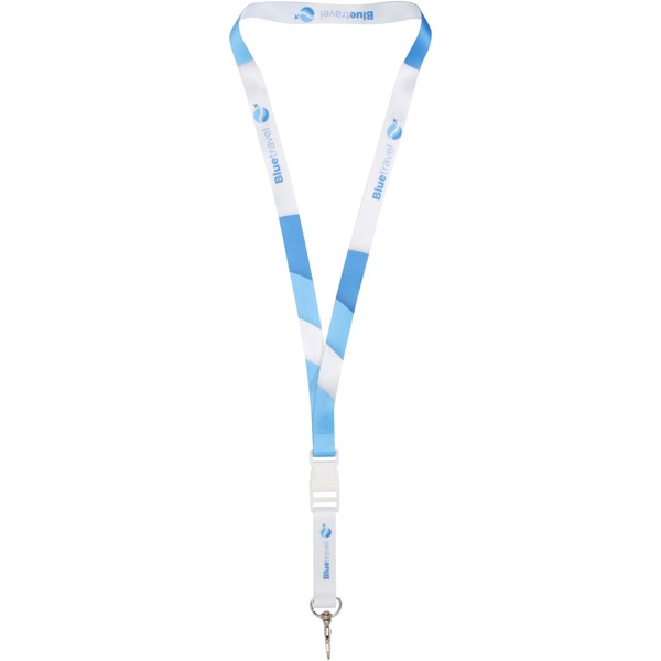 Bucks sublimation lanyard with safety buckle - White / White / 15mm