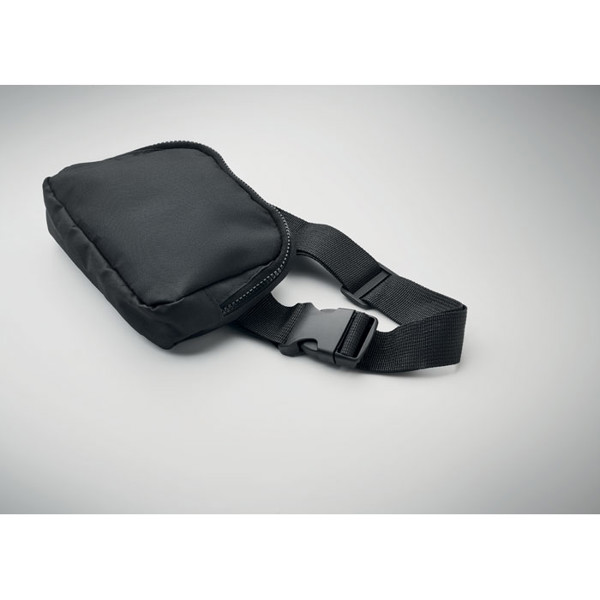 300D RPET polyester waist bag Toshi - Black