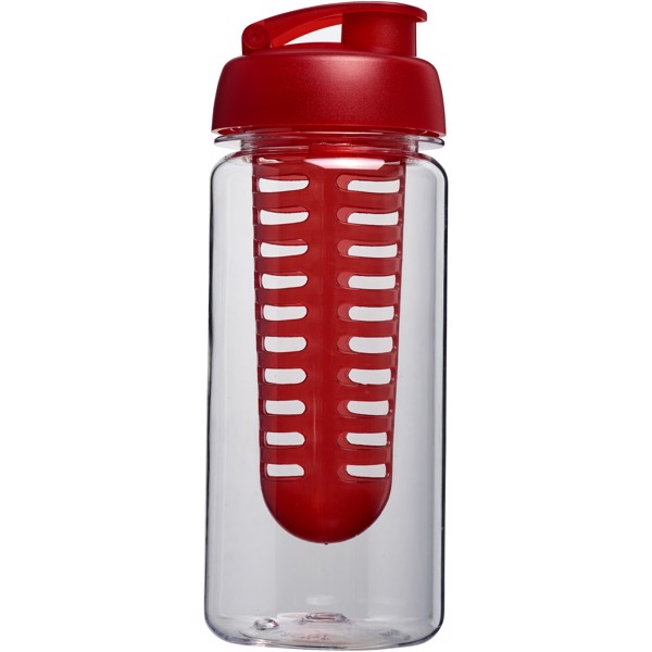 Láhev s infuzérem avyklápěcím víčkem Octave Tritan™ 600 ml - Průhledná / Červená s efektem námrazy
