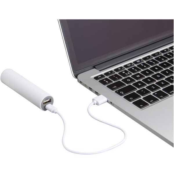 Jinn 2200 mAh power bank with rubber finish - White