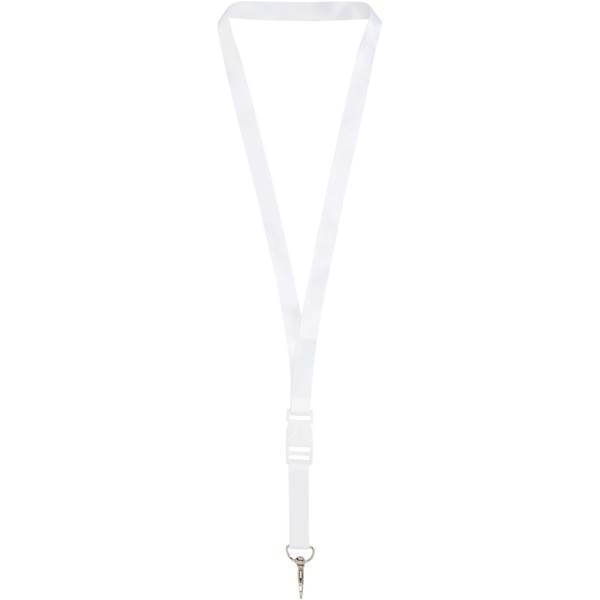 Bucks sublimation lanyard with safety buckle - White / White / 15mm