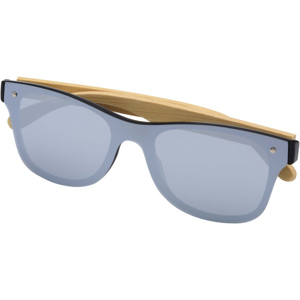Tan sunglasses with bamboo temples - Silver