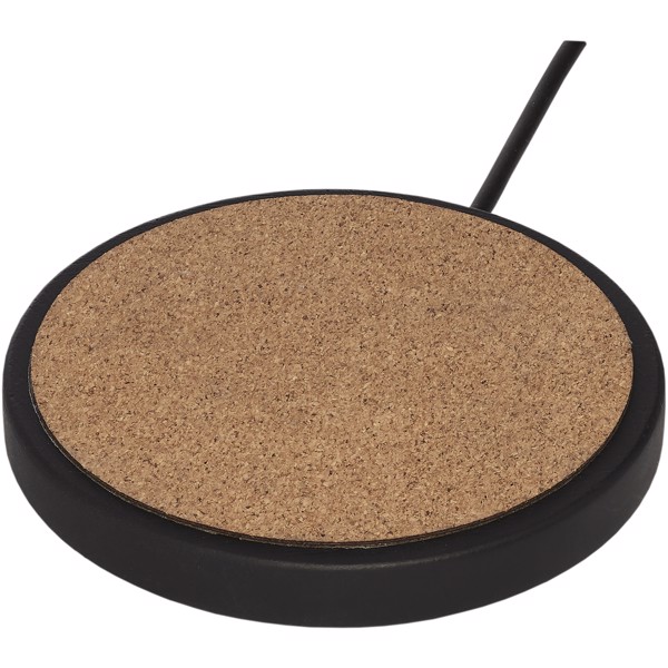 Base de carga inalámbrica de 10 W de piedra caliza/corcho "Kivi"