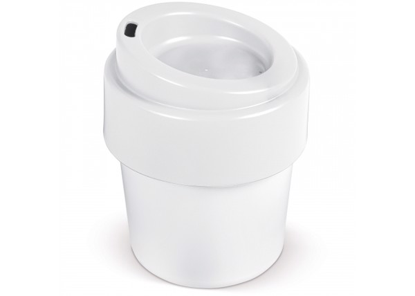 Coffee cup Hot-but-cool with lid 240ml - White / White