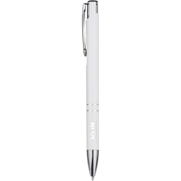 Moneta recycled aluminium ballpoint pen (blue ink) - White