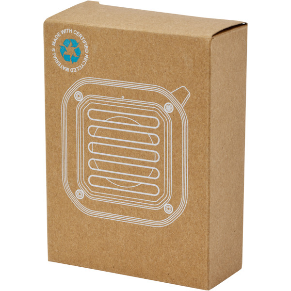 Solo 3W IPX5 RCS recycled plastic solar Bluetooth® speaker with carabiner