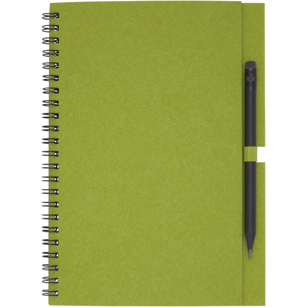 Luciano Eco wire notebook with pencil - medium - Green