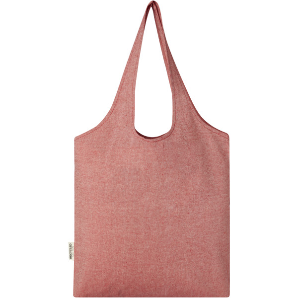 Pheebs 150 g/m² recycled cotton trendy tote bag 7L - Heather Red