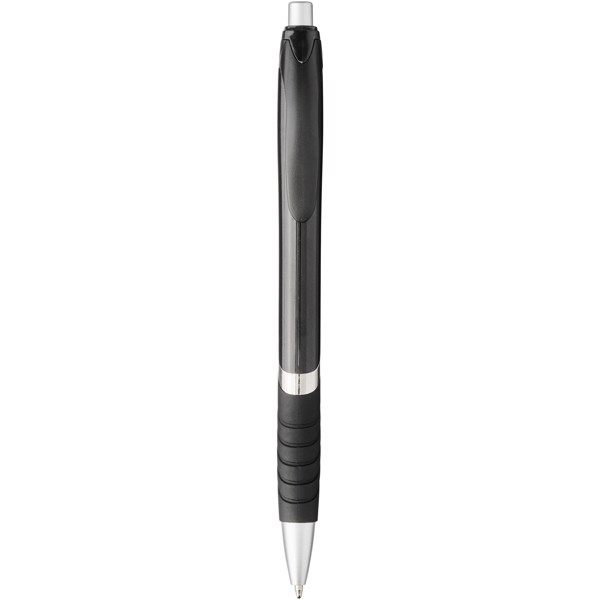 Turbo ballpoint pen with rubber grip - Solid black