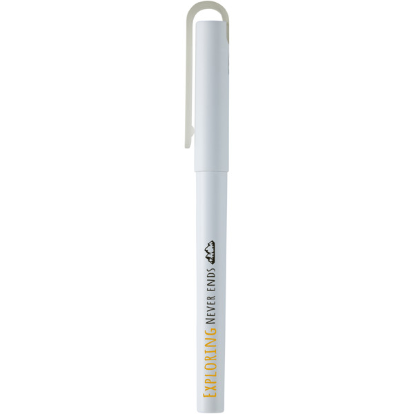 Mauna recycled PET gel rollerball pen (black ink) - White