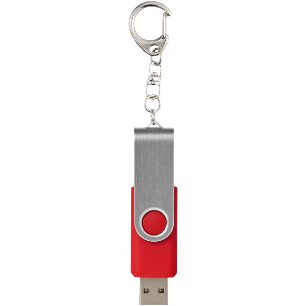 Rotační USB s klíčenkou - Středně tmavá červená / 32GB