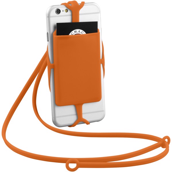 Fort-rock silicone RFID card holder with lanyard