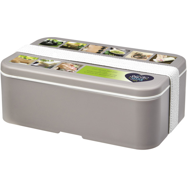 MIYO Renew 700 ml single layer lunch box - Pebble Grey / White