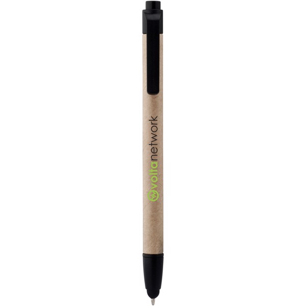 Planet recycled stylus ballpoint pen - Natural / Solid black