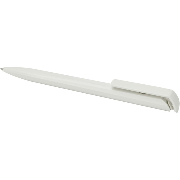 Lucia recycled plastic ballpoint pen (blue ink) - White