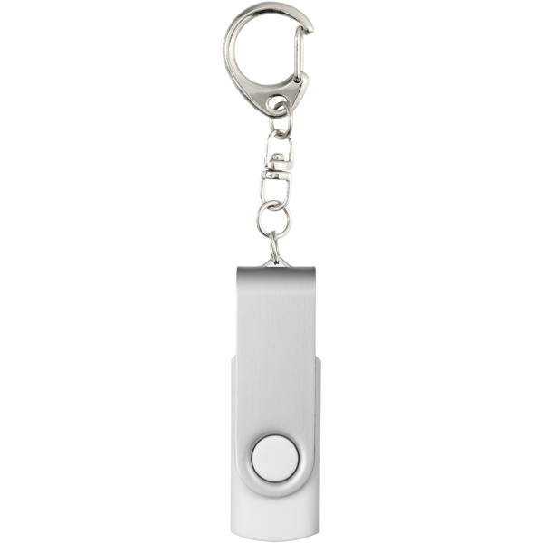 Rotate USB 3.0 with keychain - White / 128GB