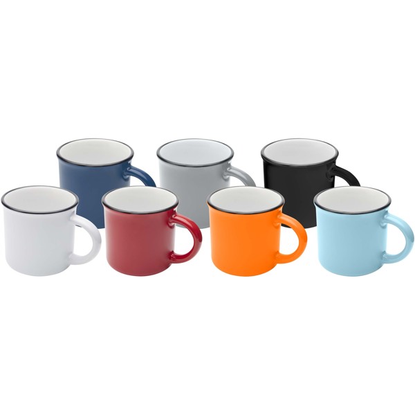 Bari 240 ml ceramic mug with glossy finish - White