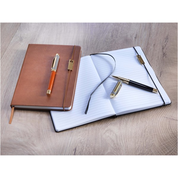 Legato A5 notebook and rollerball pen set (blue ink) - Black